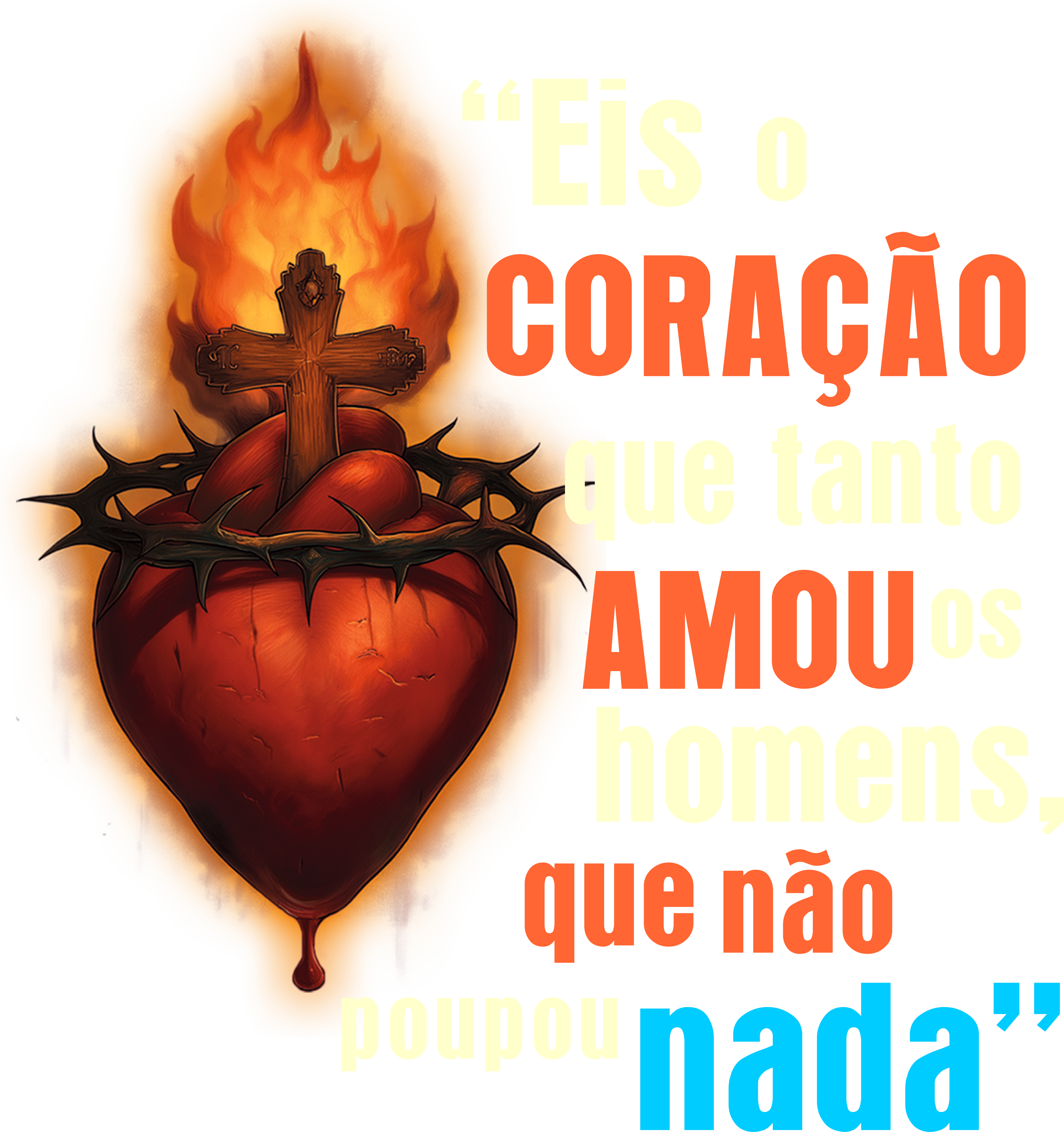Estampa Eis o Coração — Cores Escuras